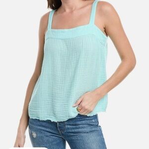 Michael Stars Tamara Tank 100% Cotton Gauze Light Blue Size S MSRP $108